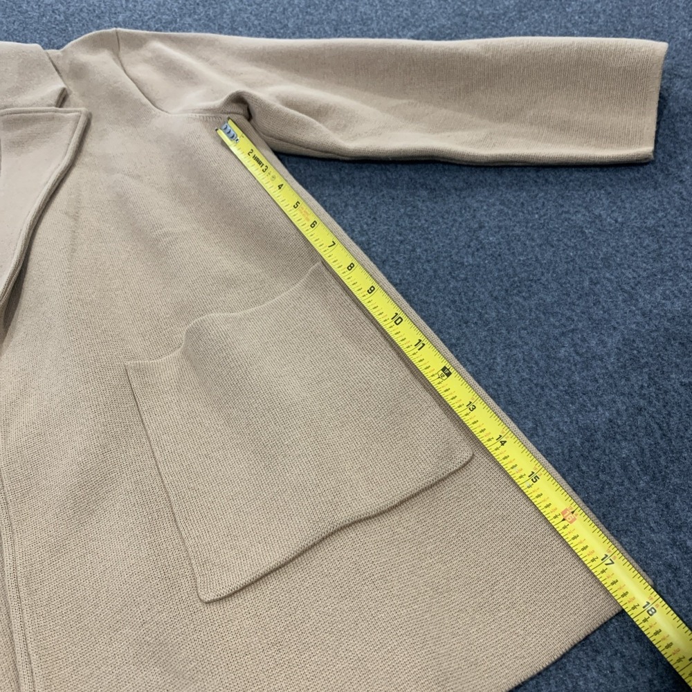 Quince 100% Organic Cotton Knit Blazer Jacket Camel Womens Office Comfort Size L - Picture 12 of 13